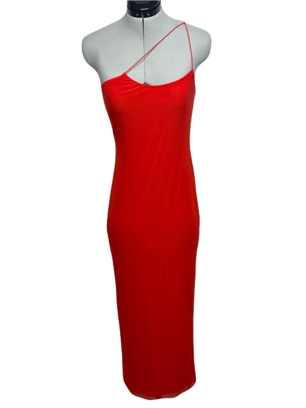 AFRM Scarlet Red One Shoulder Midi Dress S Revolve NWT Cocktail